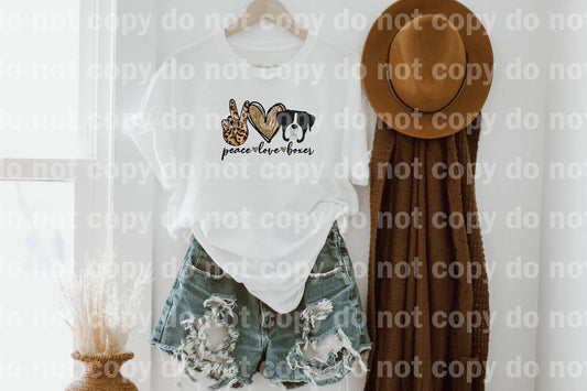 Peace Love Boxer Leopard Sublimation Print