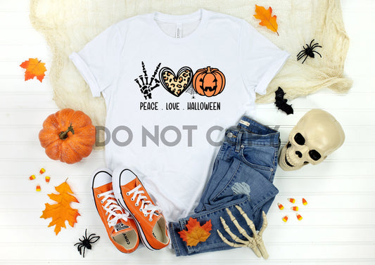Peace Love Halloween Pumpkin Sublimation Print