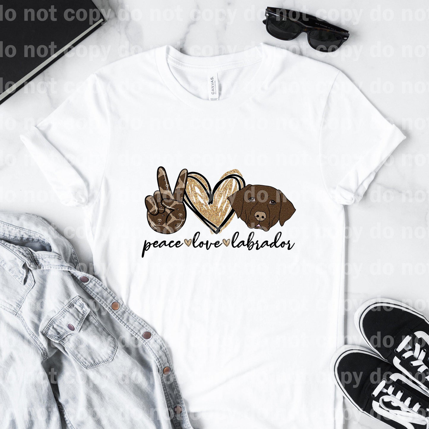 Peace Love Labrador Gold Sublimation Print