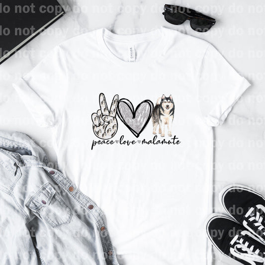 Peace Love Malamute Silver Sublimation Print