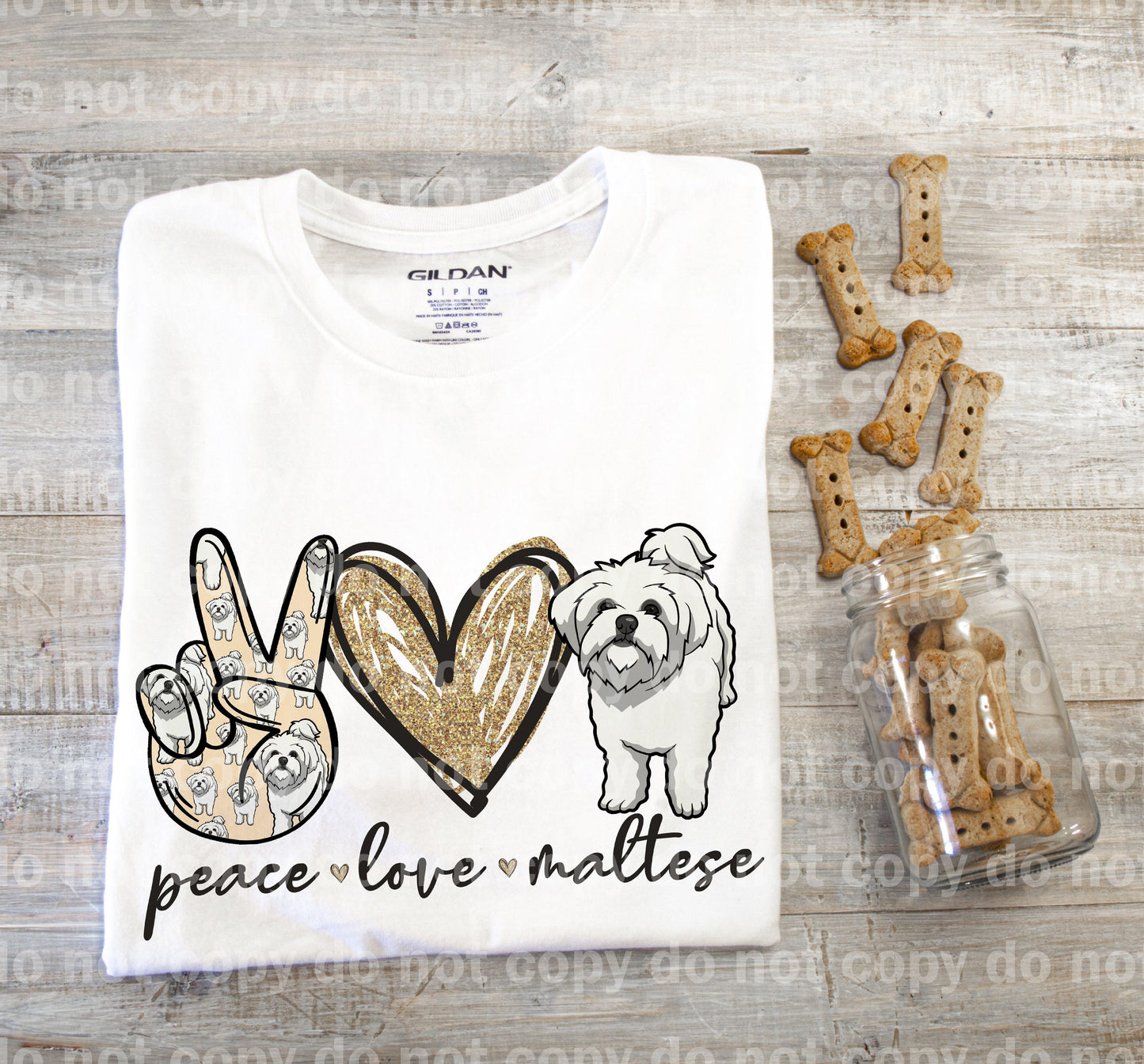 Peace Love Maltese Sublimation Print