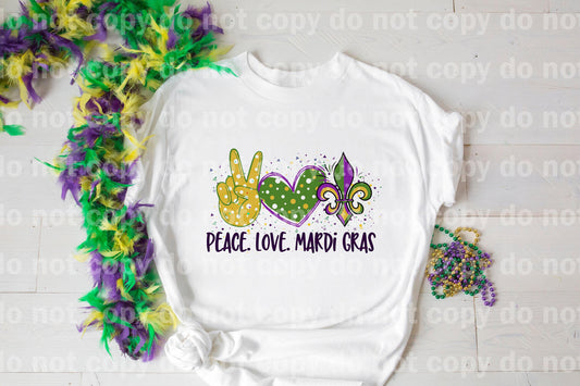 Peace Love Mardi Gras Dream Impresión o Impresión de Sublimación