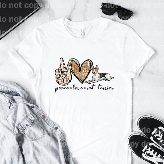 Peace Love Rat Terrier Sublimation Print