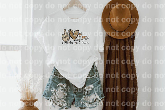 Peace Love Rat Terrier Brown Sublimation Print