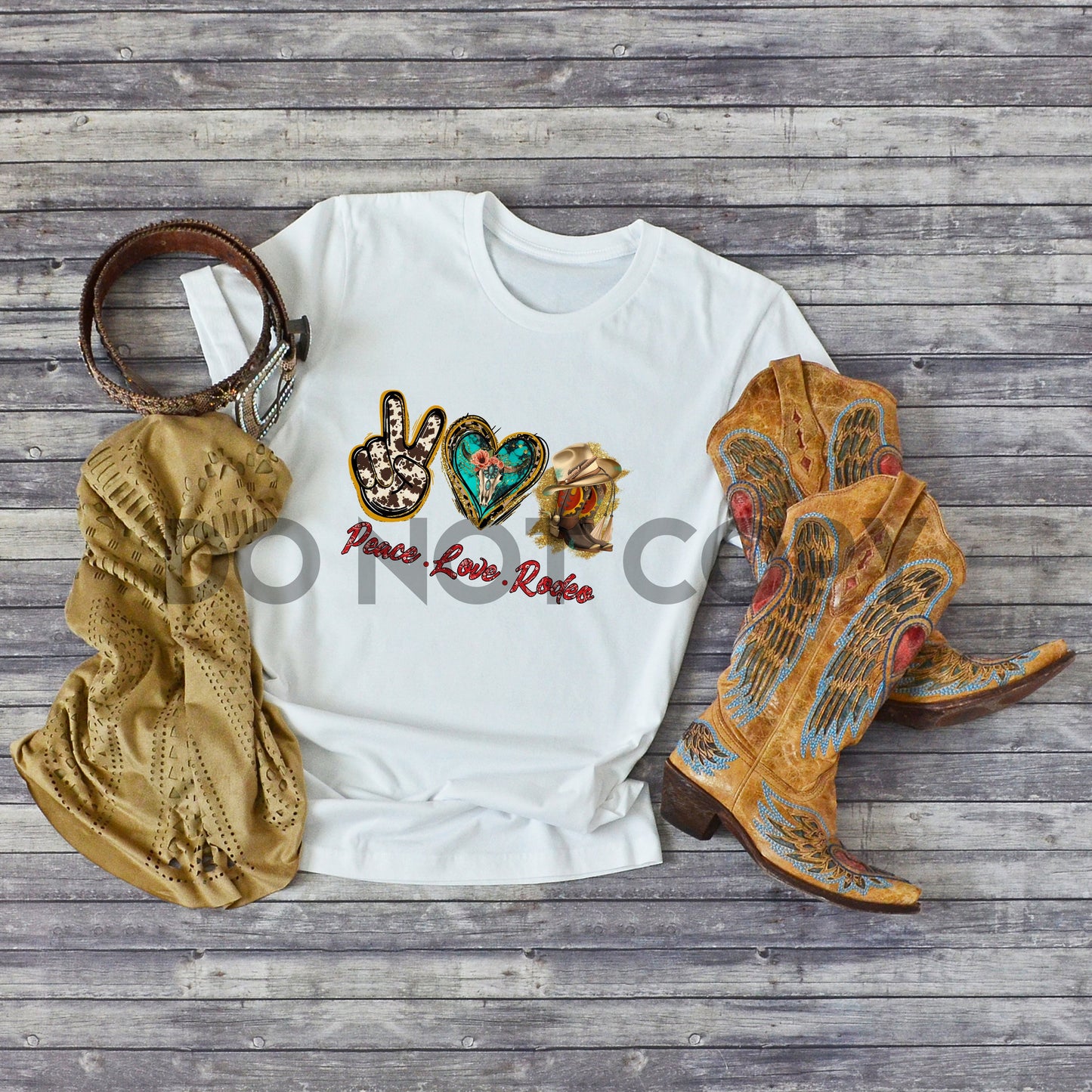 Peace Love Rodeo Sublimation print