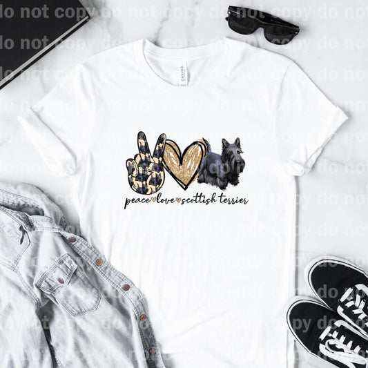 Peace Love Scottish Terrier Sublimation Print