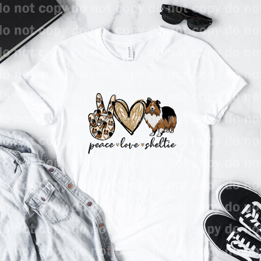 Peace Love Sheltie Sublimation Print