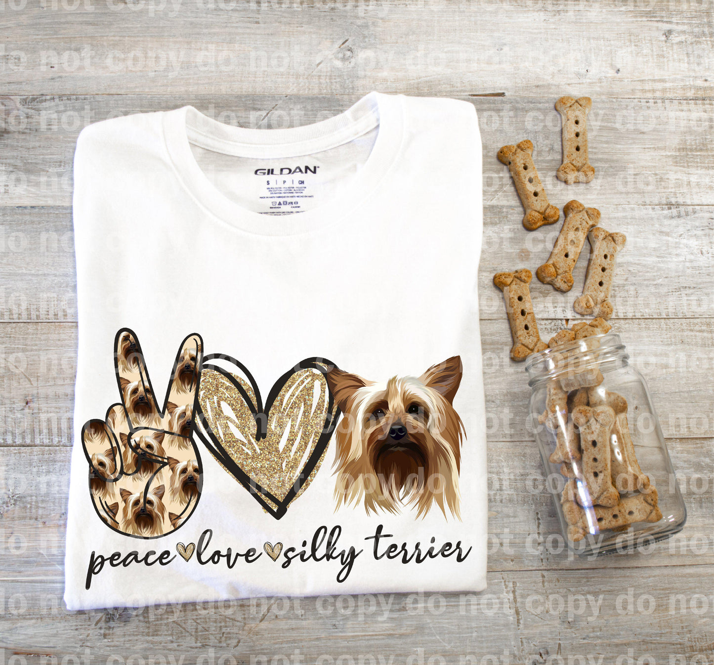 Peace Love Silky Terrier Sublimation Print