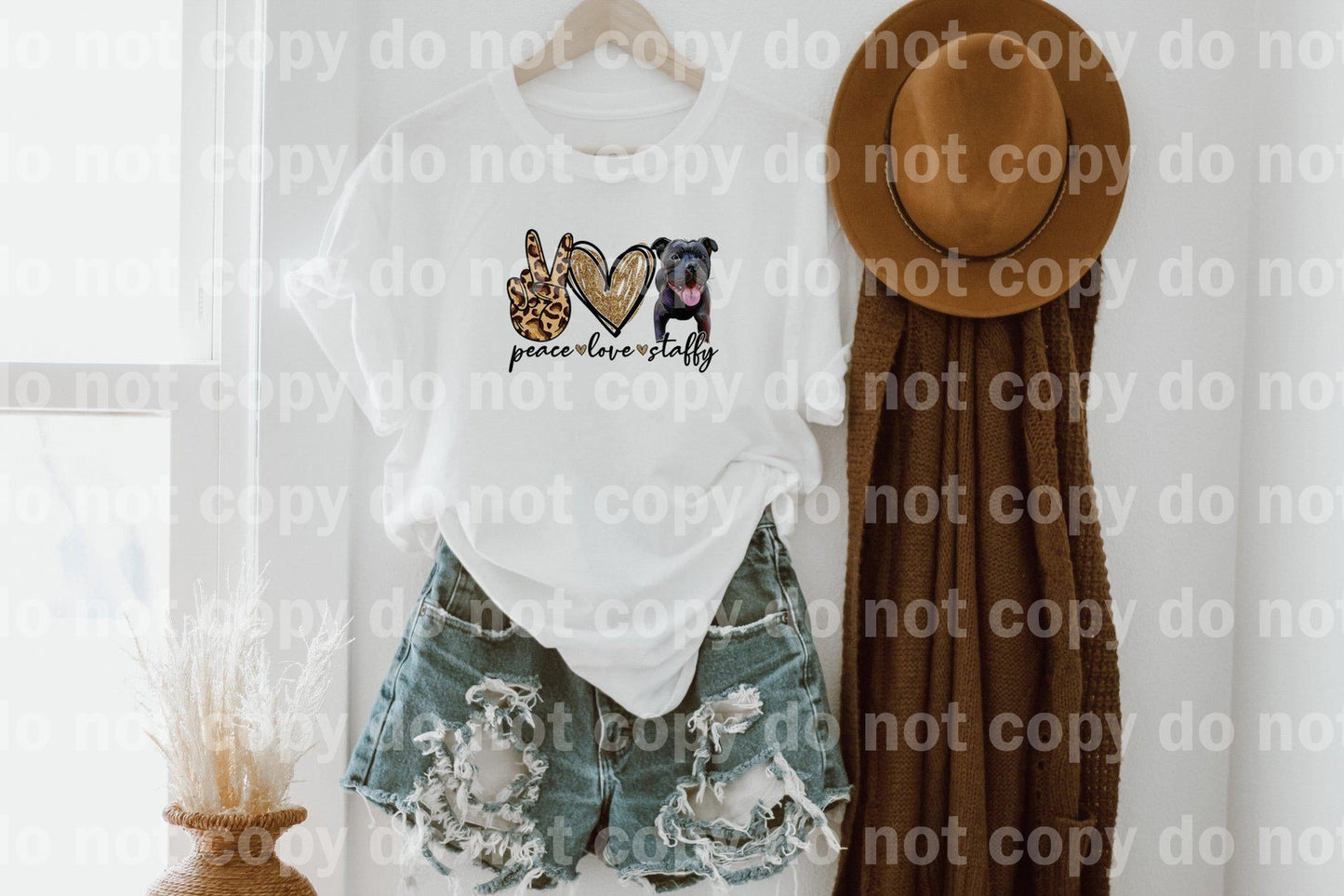 Peace Love Staffy Sublimation Print