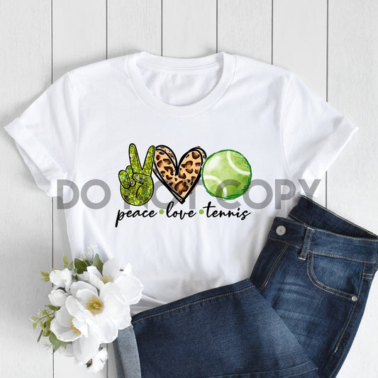 Peace Love Tennis Glitter Peace Sign Sublimation Print