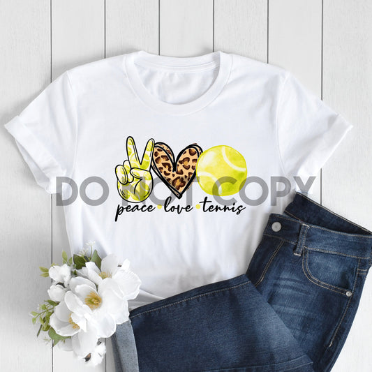 Peace Love Tennis Yellow Sublimation Print