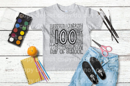 100th Day of School Typography Square Dream Print or Sublimation Print