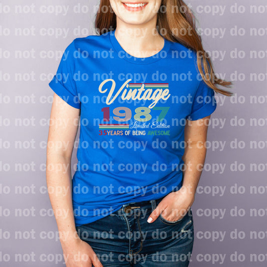 Vintage 1987 35 Years Of Being Awesome Dream Print or Sublimation Print