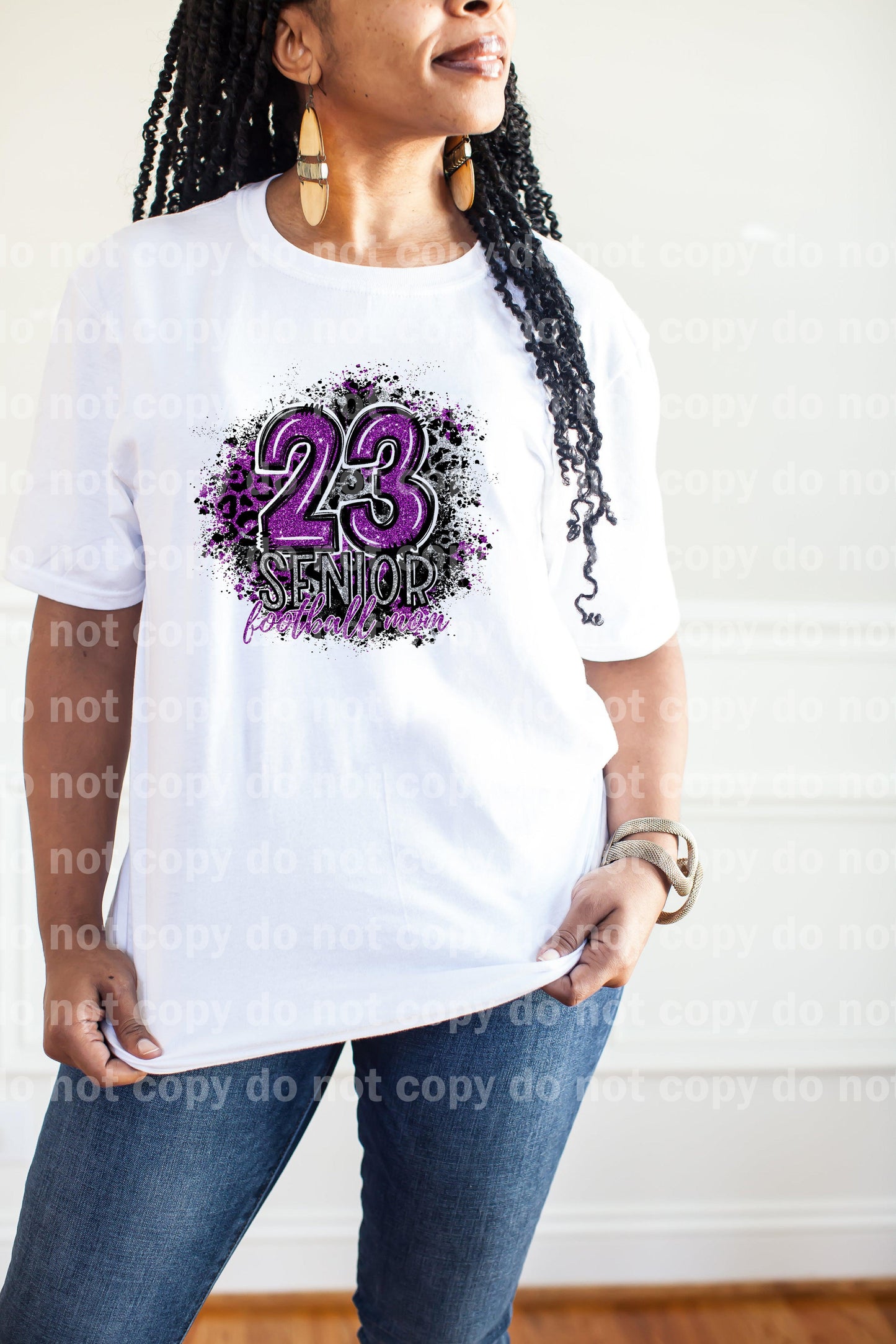 23 Senior Football Mom Purple Black/Red Silver Blue Dream Print or Sublimation Print