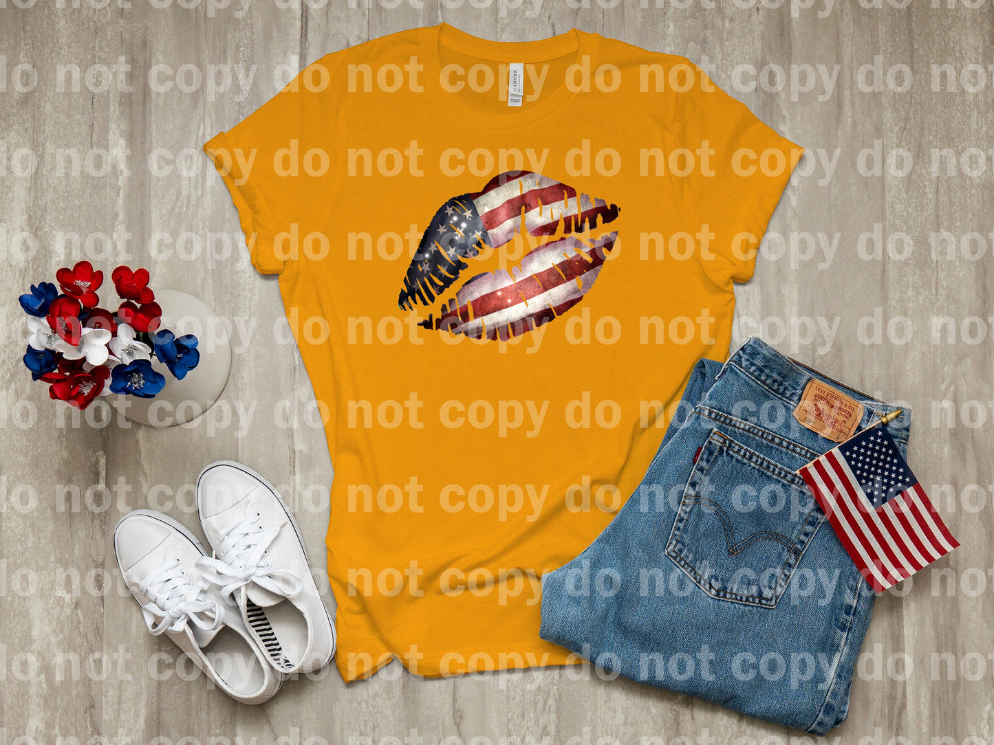 4th Of July American Flag Lips Horizontal Dream Print or Sublimation Print