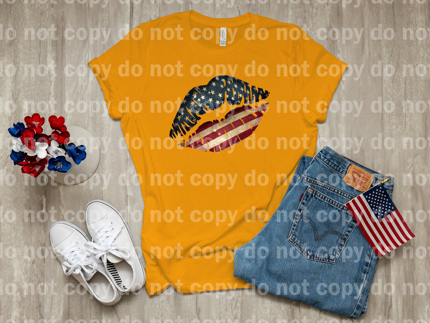 4th Of July American Flag Stars and Strips Lips Dream Print or Sublimation Print