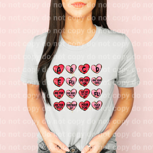 A b c d e fu Hearts Dream Print or Sublimation Print