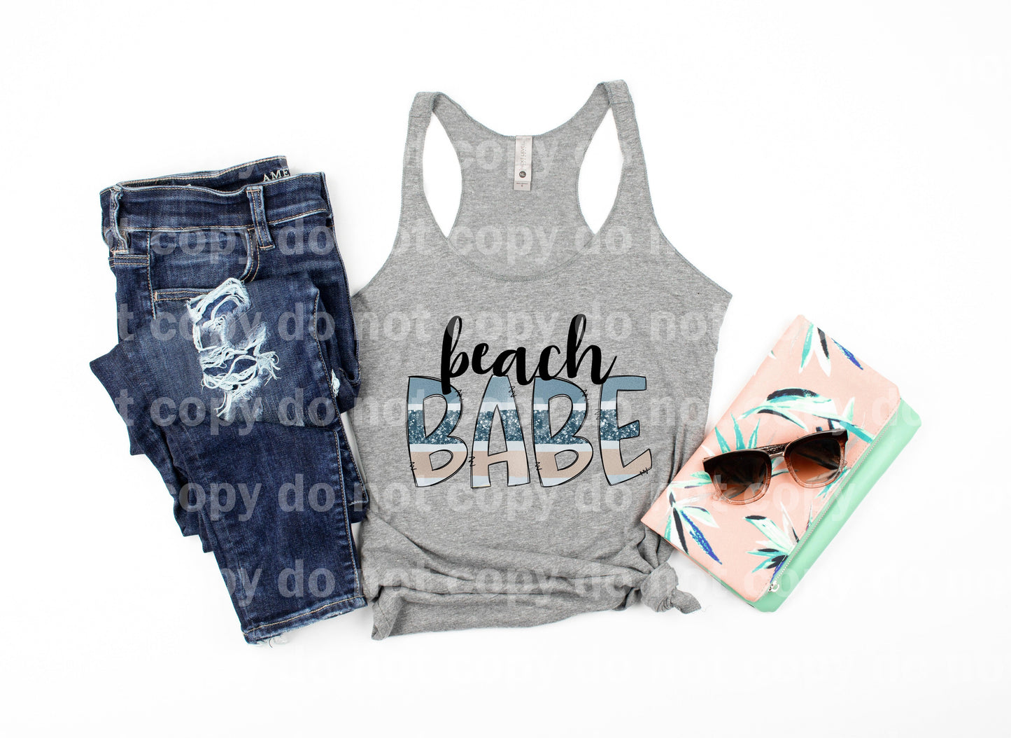 Beach Babe Typography Dream print transfer