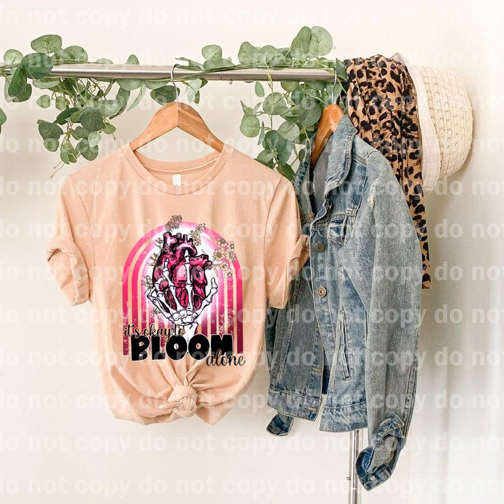 It's Okay to Bloom Alone Rainbow Heart Skellie Hand Dream Print or Sublimation Print