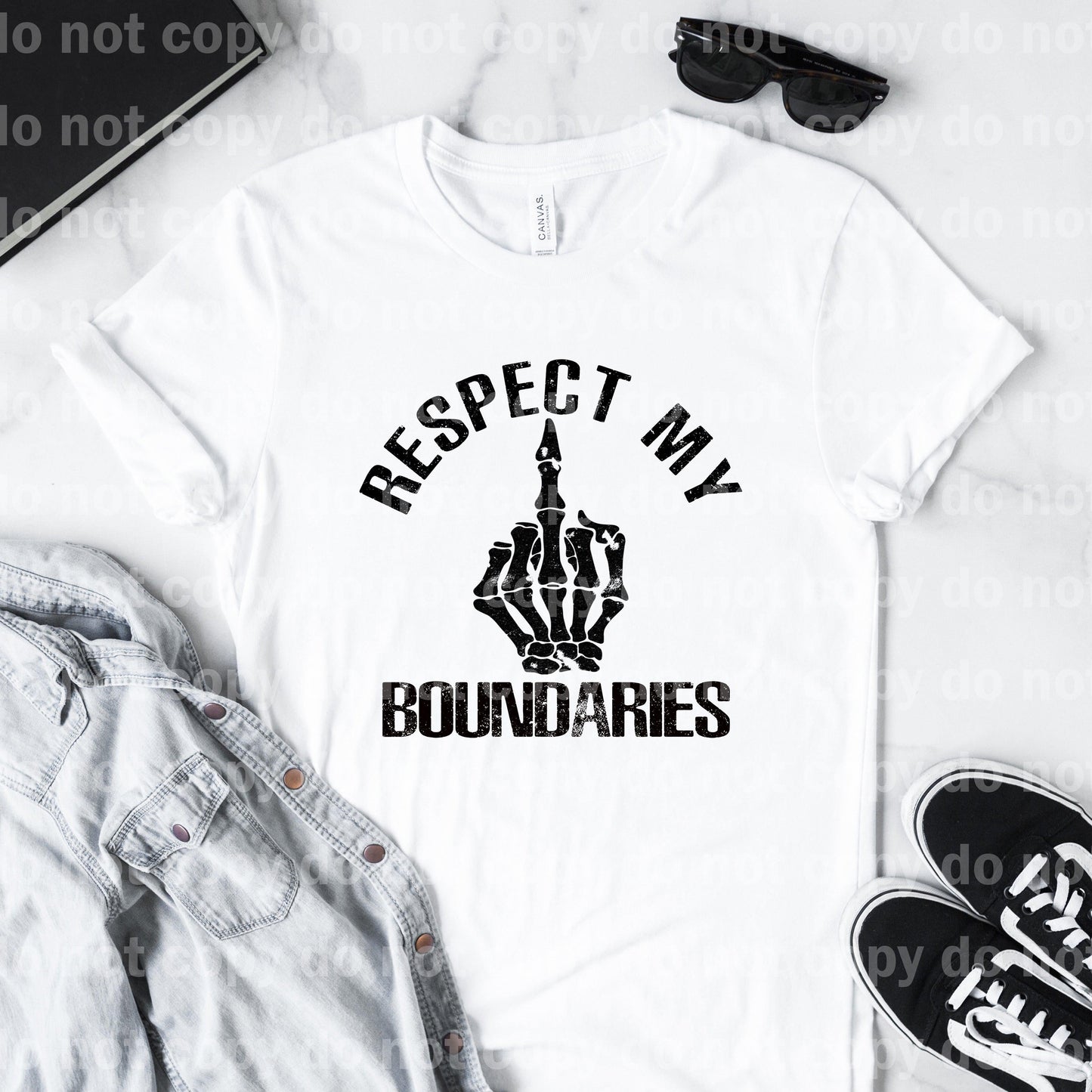 Respect My Boundaries Skeleton Distressed Dream Print or Sublimation Print