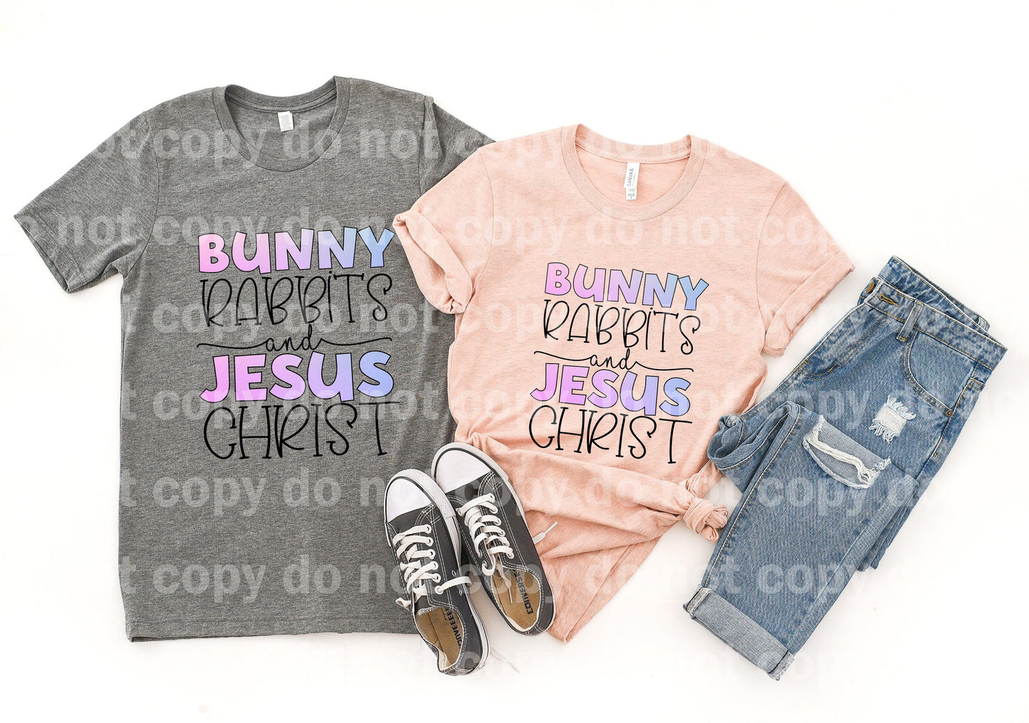Bunny Rabbits And Jesus Christ Typography Dream Print or Sublimation Print