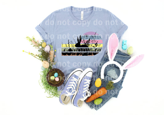 Easter Retro Silhouette Bunny Dream print transfer