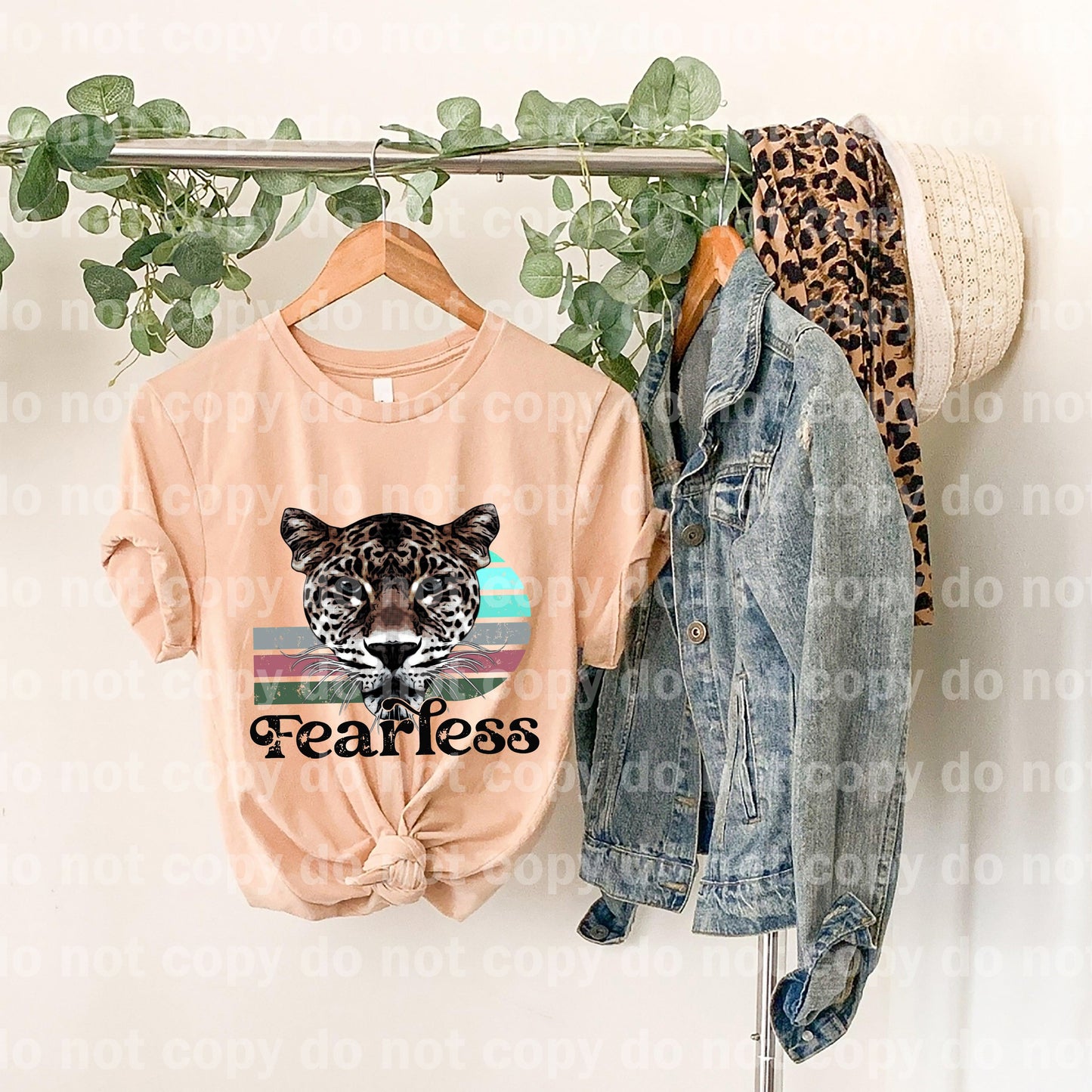 Fearless Leopard Face Distressed Dream print transfer