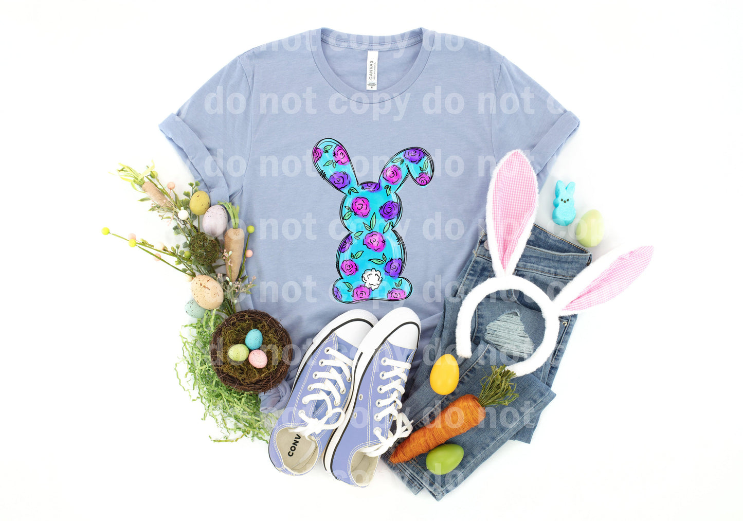 Floral Easter Bunny Dream print transfer