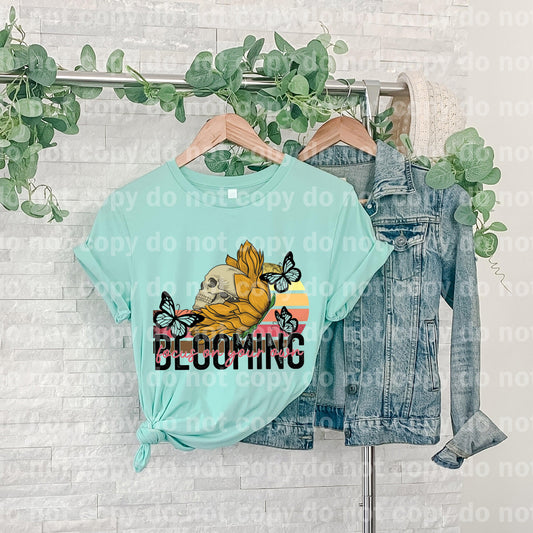 Focus On Your Own Blooming Skull Flower Butterfly Dream print transfer