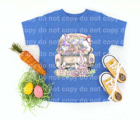 Gnome Easter Truck Dream print transfer