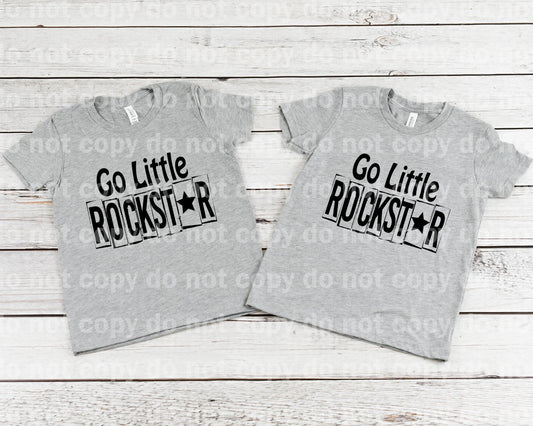 Go Little Rockstar Typography Black Dream print transfer