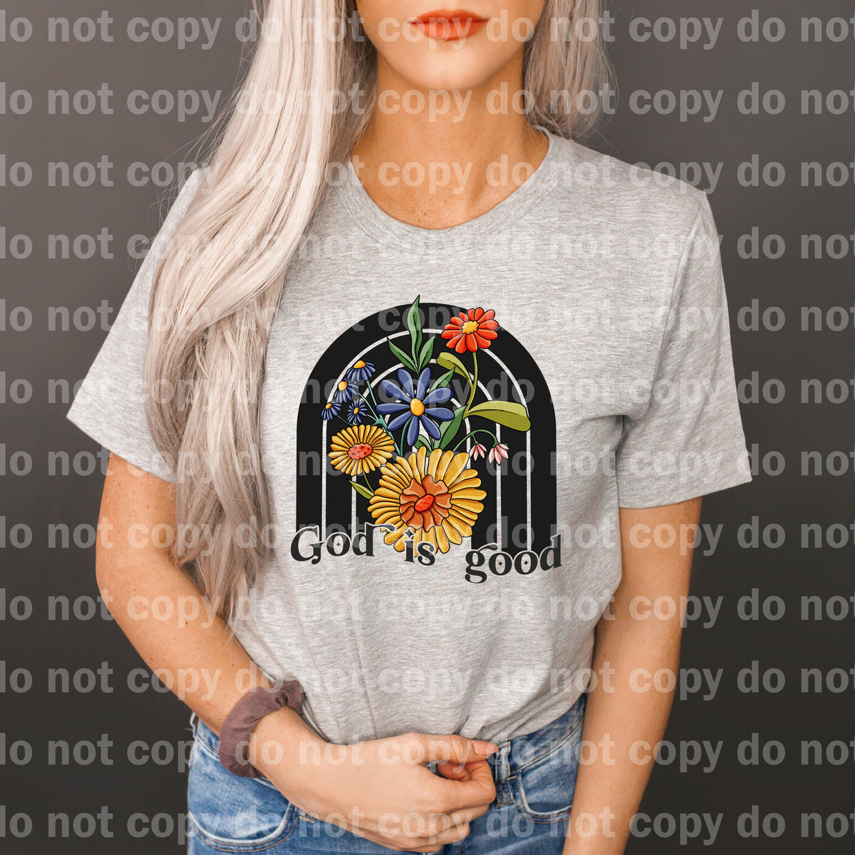 God Is Good Rainbow Floral Dream print transfer