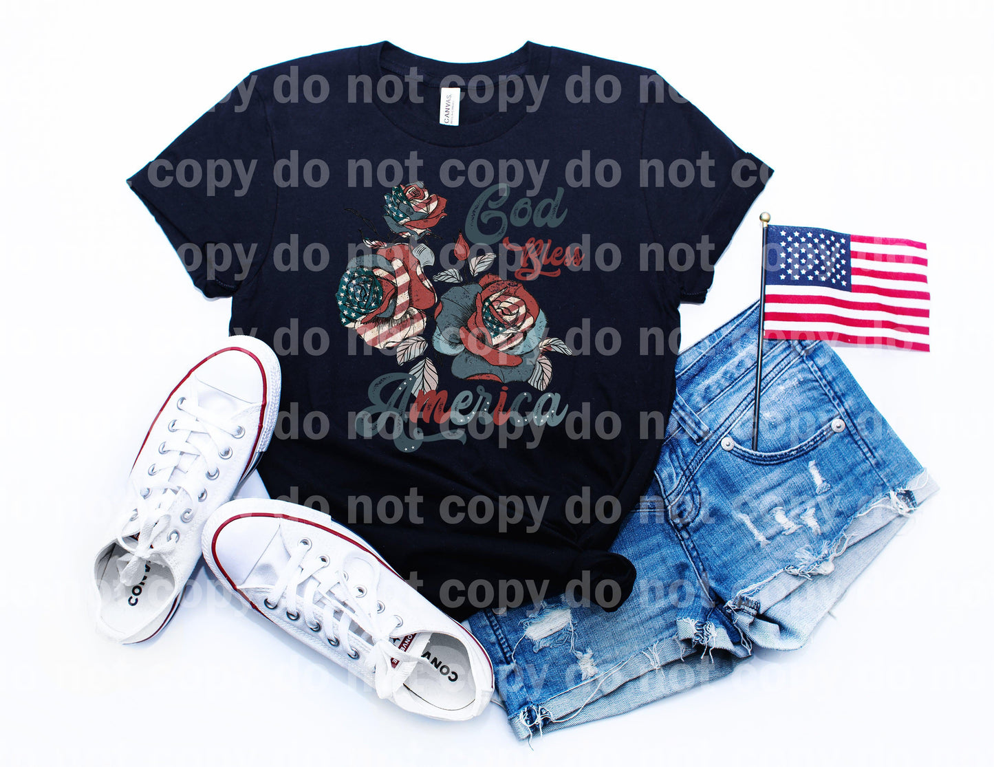 God Bless America Flowers Dream Print or Sublimation Print