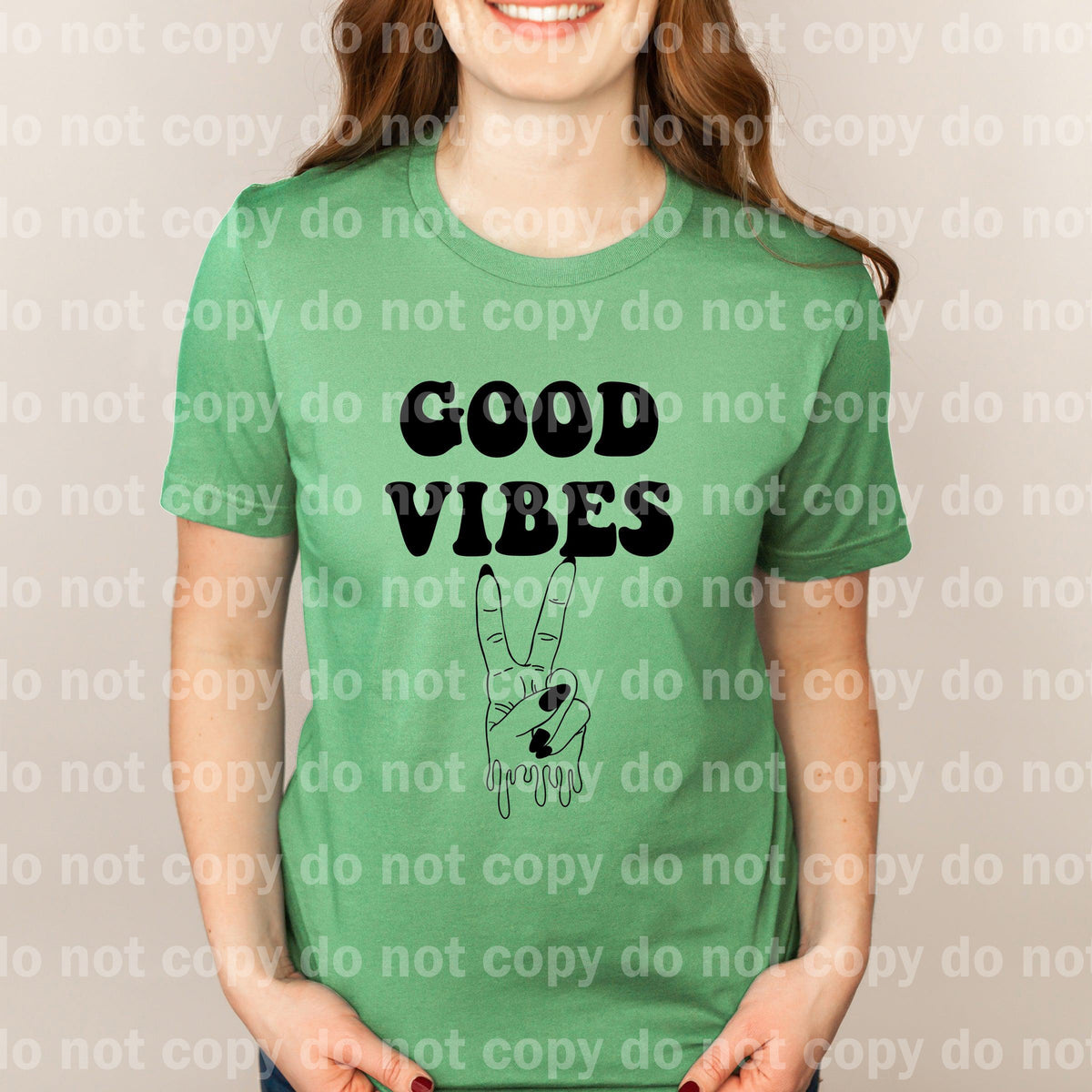 Good Vibes Dripping Hand Peace Sign Dream print transfer