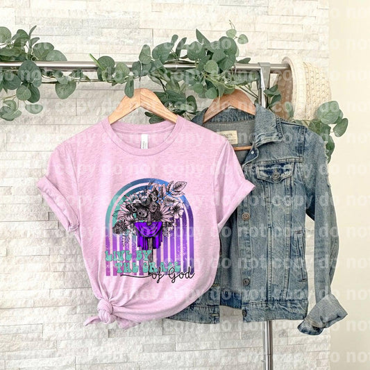 Live by Grace of God Cross Butterfly Rainbow Dream print transfer