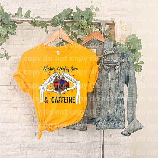 All You Need Is Love And Caffeine Skeleton Dream Print or Sublimation Print