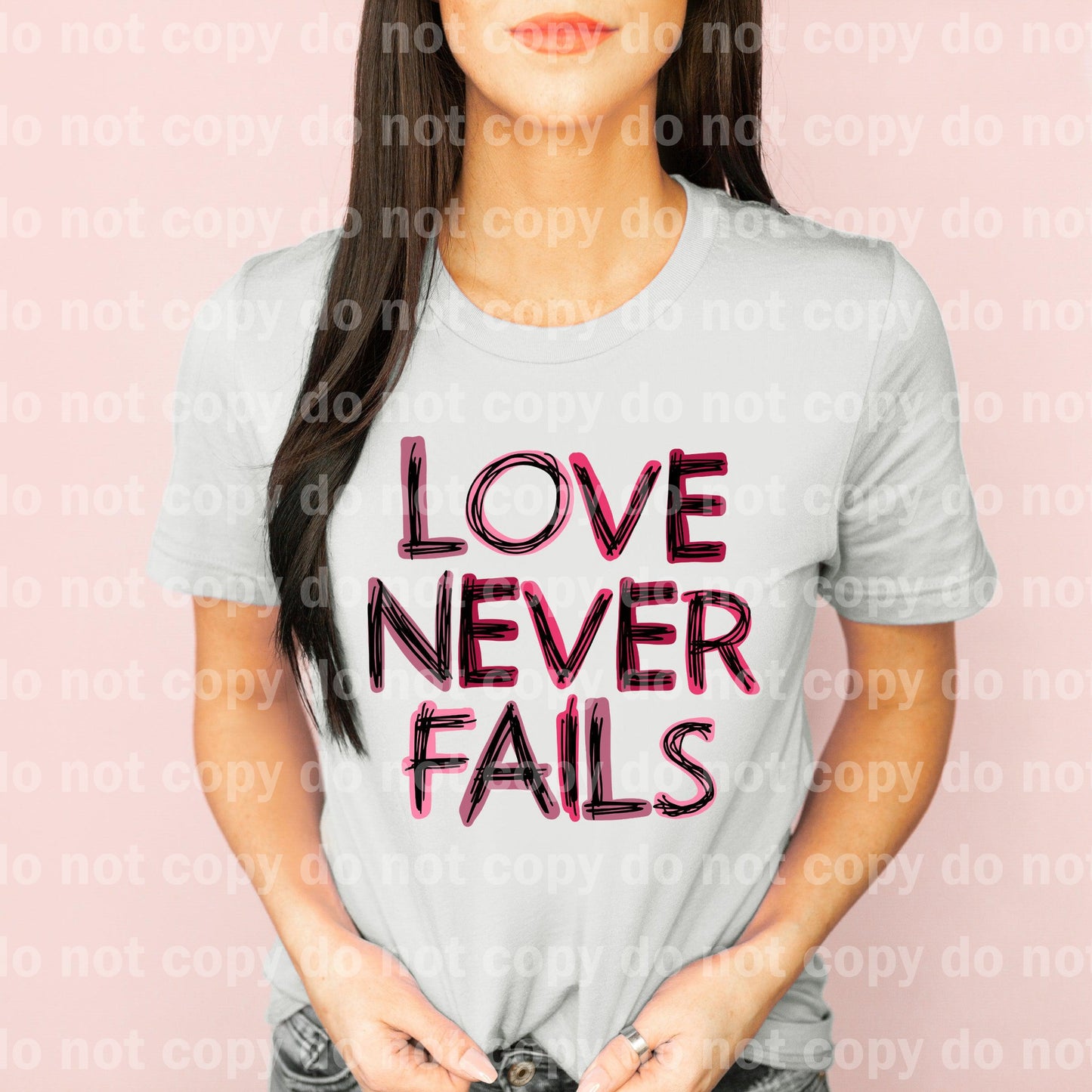 Love Never Fails Typography Dream print transfer