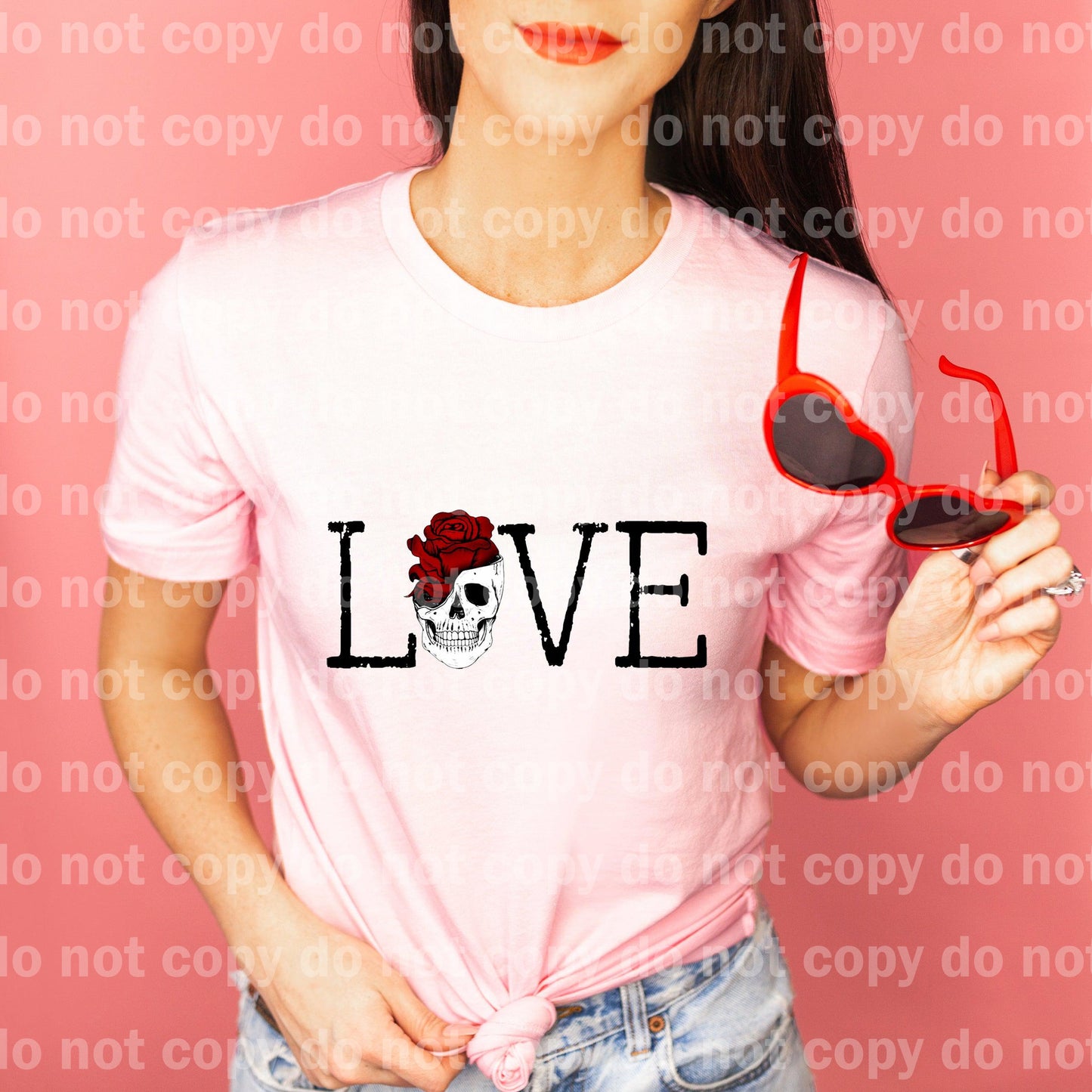 Love Skull Rose Vase Dream print transfer