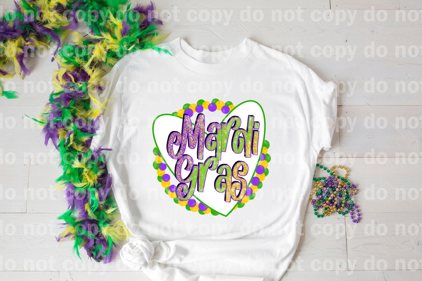 Mardi Gras Heart Beads Dream Print or Sublimation Print