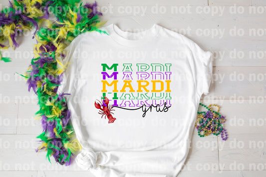 Mardi Gras Word Stacked Lobster Dream Print or Sublimation Print