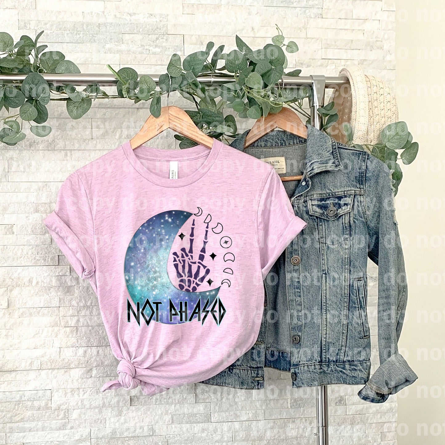Not Phased Moon Skeleton Dream print transfer
