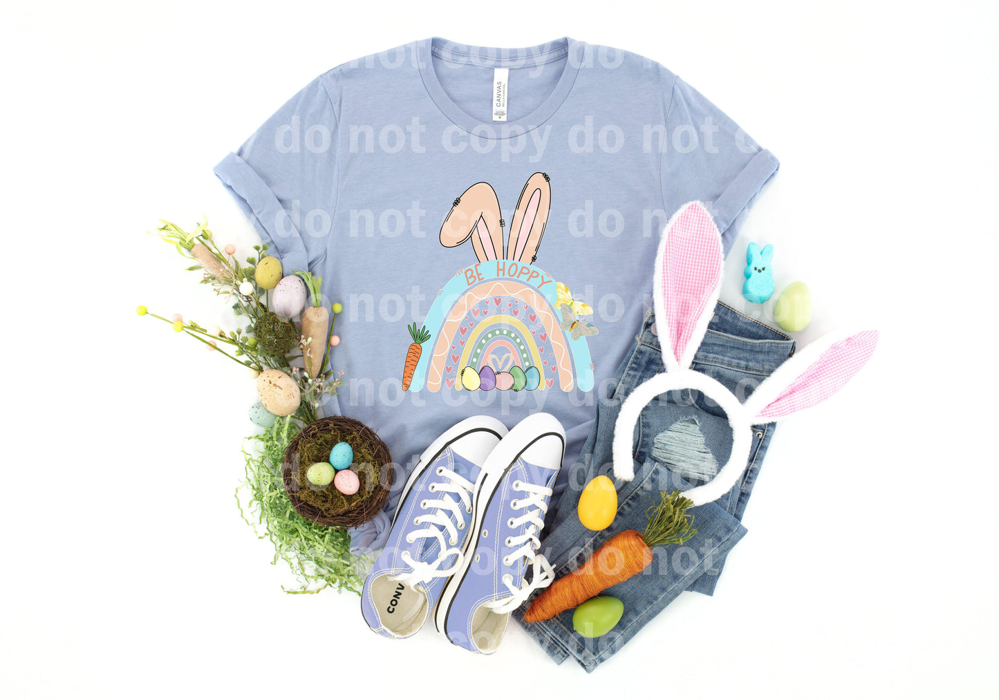 Be Hoppy Rainbow Bunny Dream Print or Sublimation Print