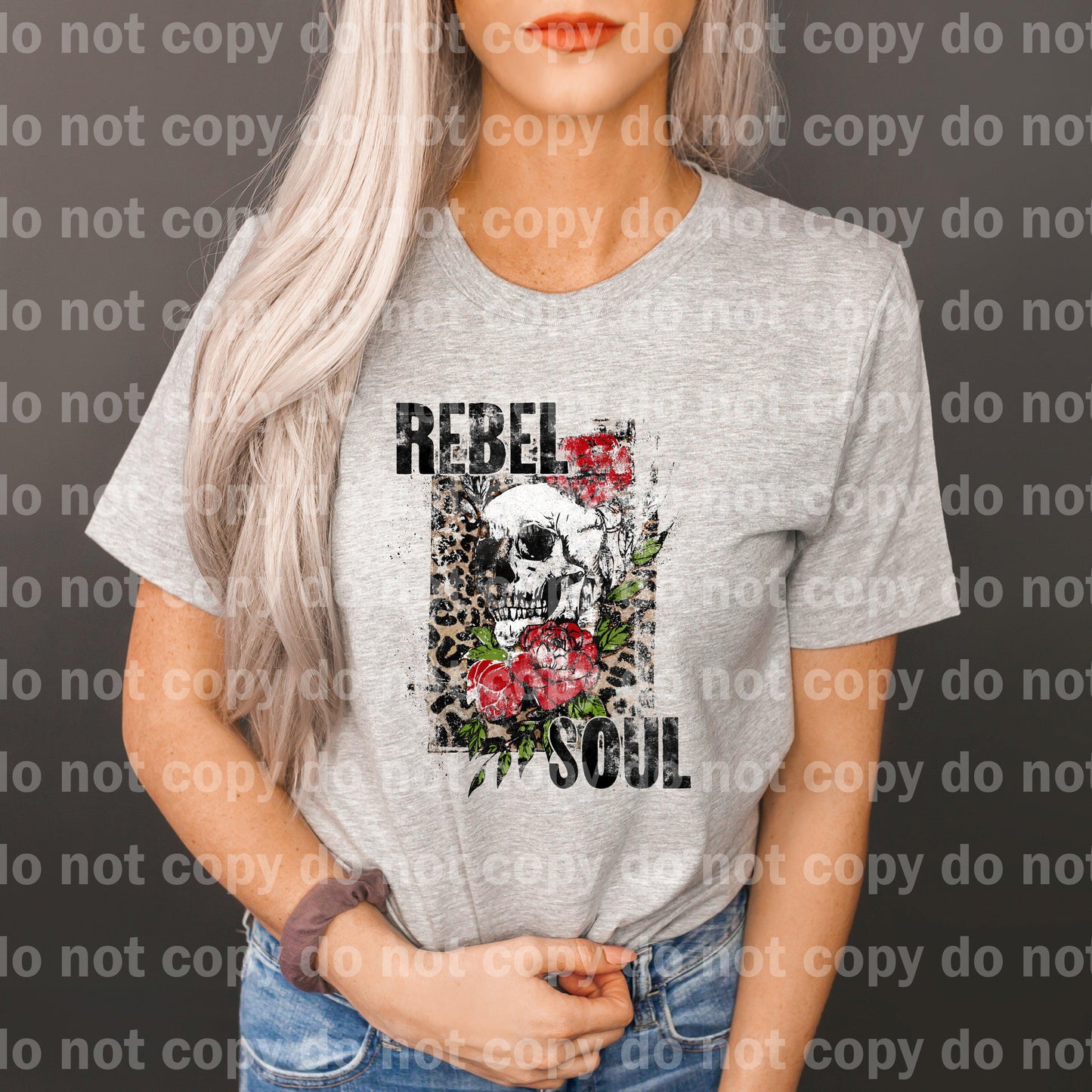 Rebel Soul Skull and Floral Dream print transfer