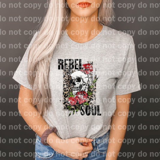 Rebel Soul Skull and Floral Dream print transfer