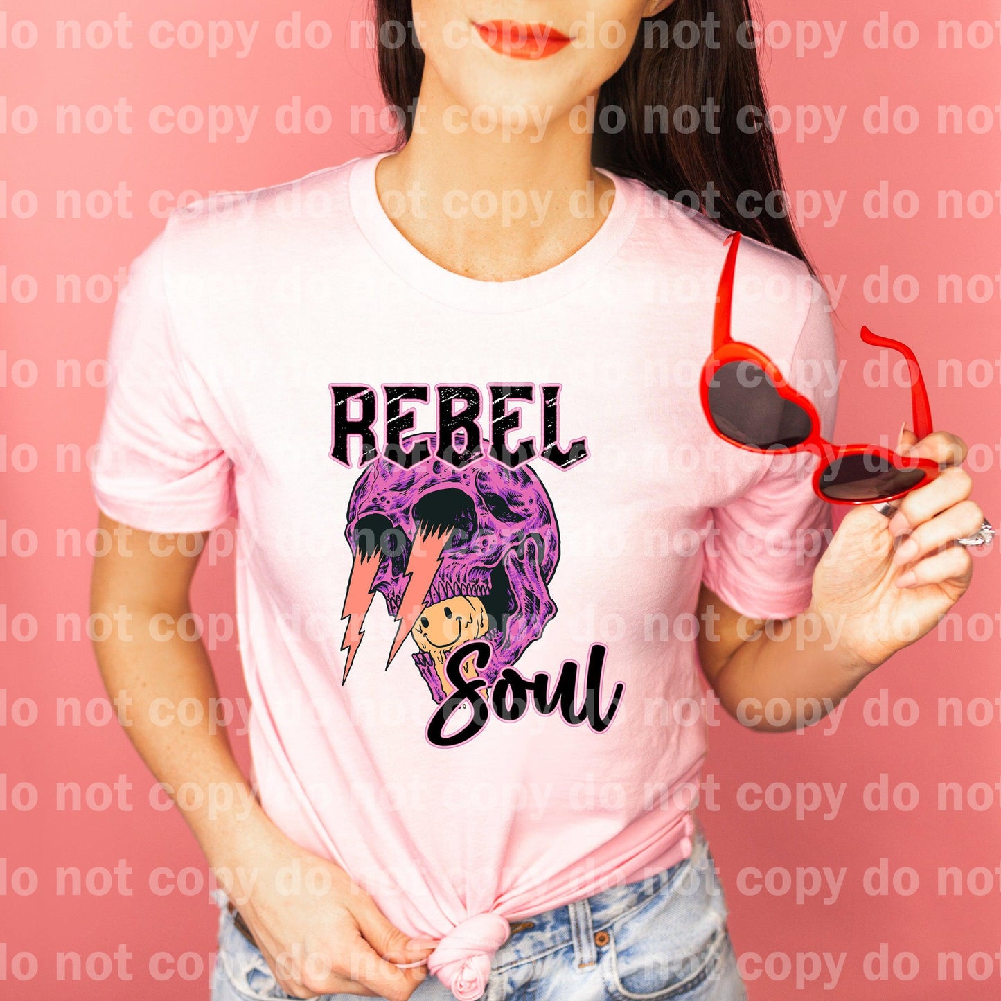 Transferencia de impresión Rebel Soul Skull Lightning Bolt Dream