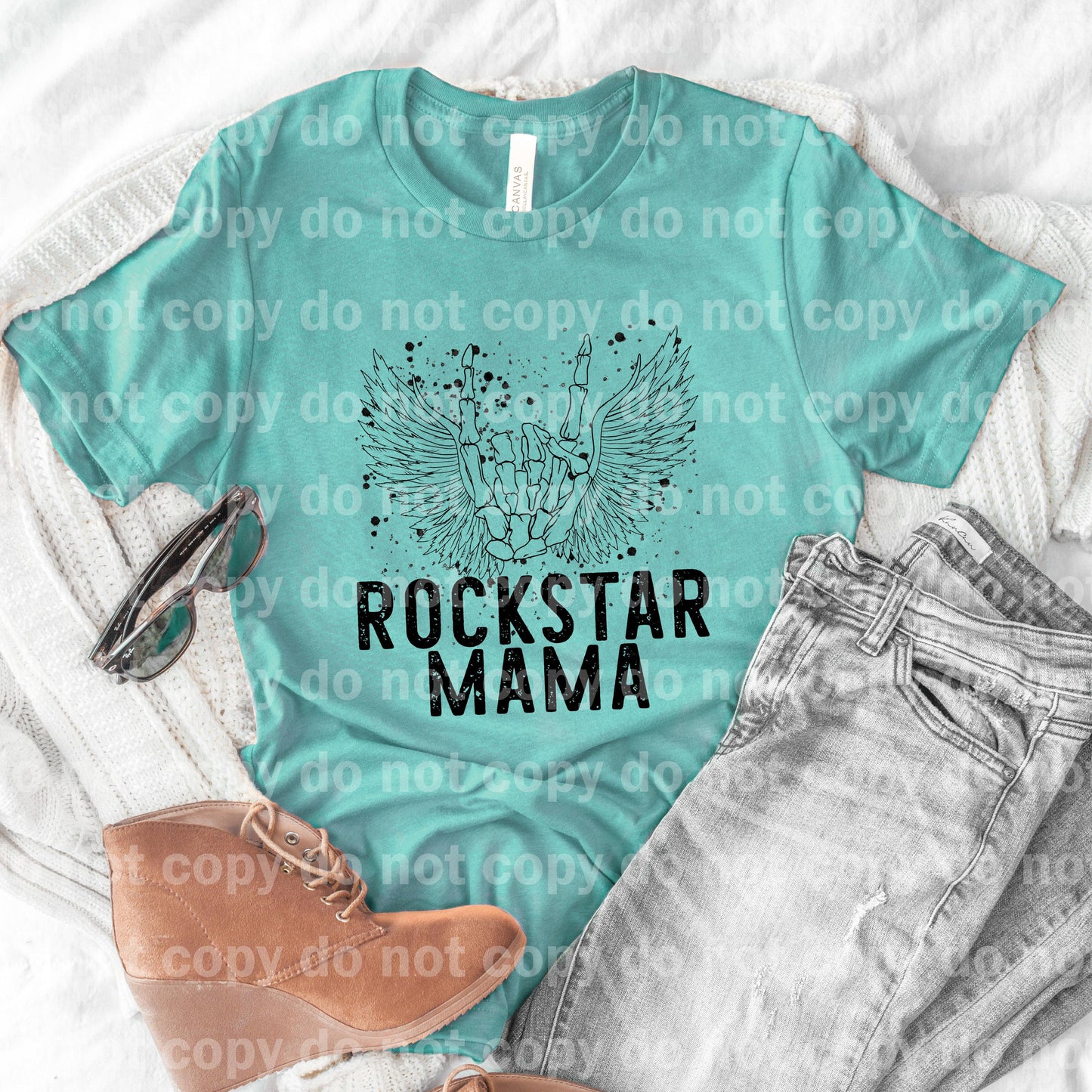 Rockstar Mama Skellie Wings Dream print transfer