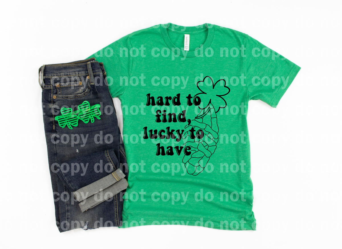 Hard to find, Lucky to have Shamrock Skellie Black Dream Print or Sublimation Print