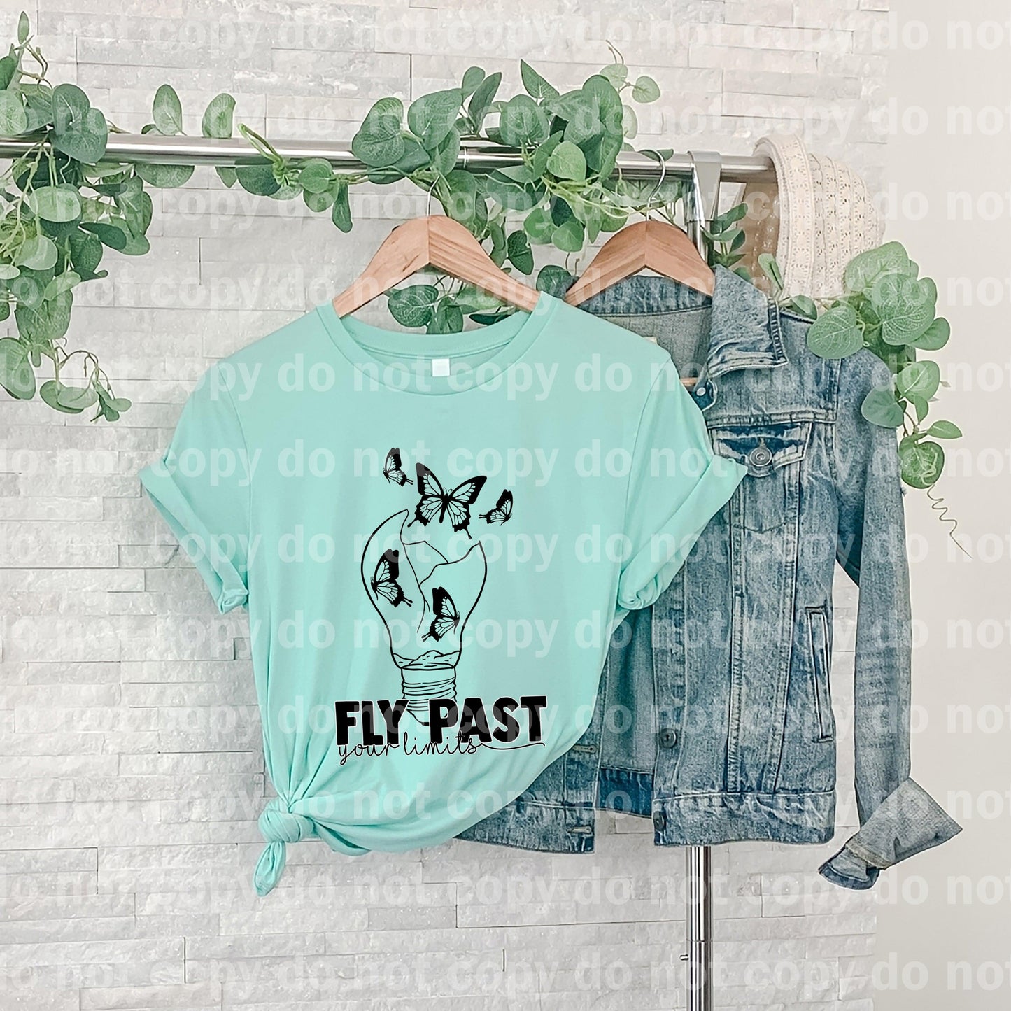 Fly Past Your Limits Butterfly Black Dream print transfer