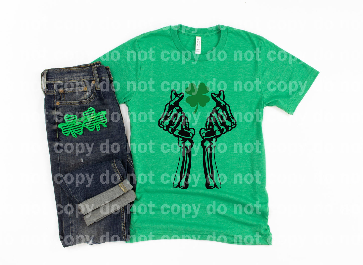 Skeleton Snap Shamrock Dream Print or Sublimation Print