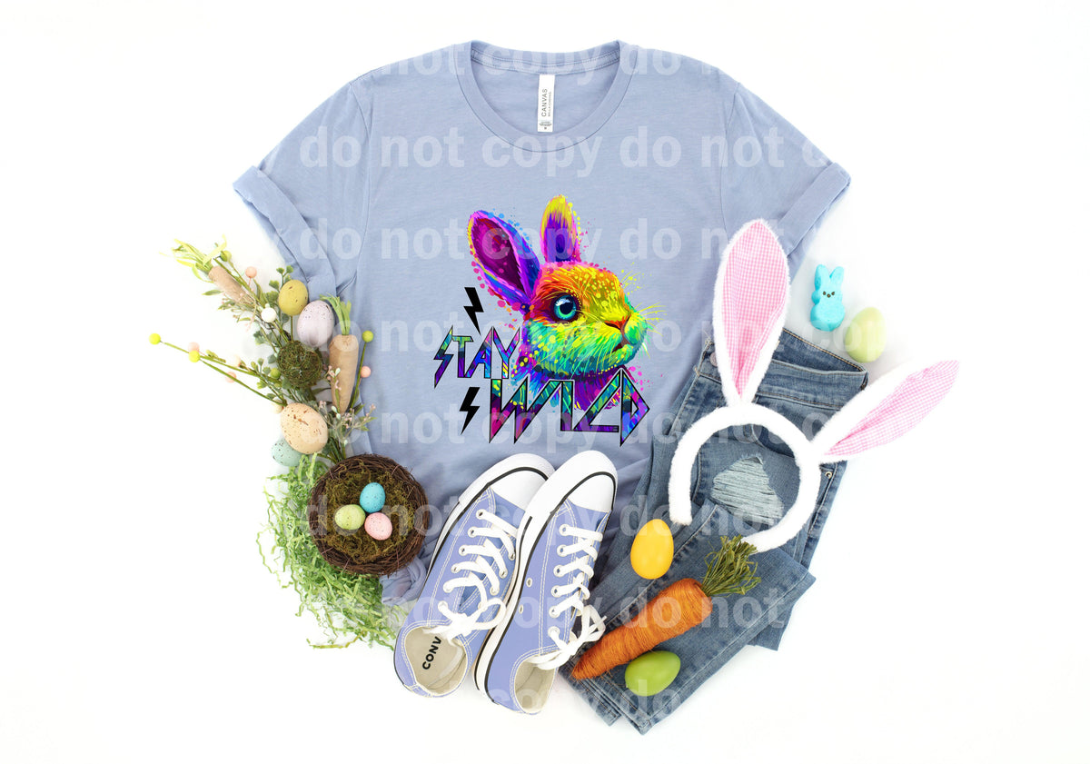 Transferencia de impresión Stay Wild Colorful Bunny Dream